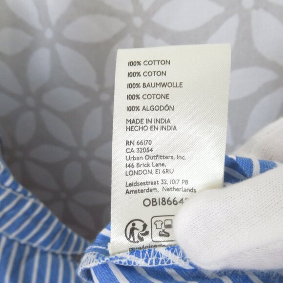 Anthropologie Pilcro Reworked Mixed Stripe Buttondown Shirt Blue Small - Picture 7 of 8